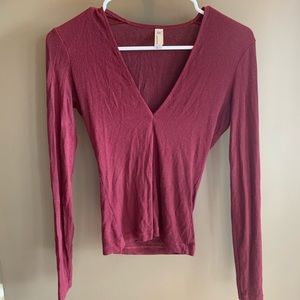 American Apparel red long sleeve top